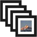 5x5 Picture Frame Set of 4 with Real Glass, Wall & Tabletop Display by SZYUU