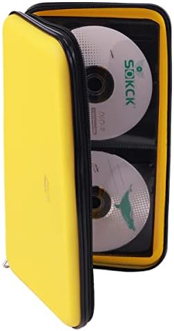 72 Capacity Heavy Duty Wallet, DVD Case Holder for Car, Hard Shell Sturdy,CD disc Binder, Booklet, Protective Blu-ray Wallet (72 Capacity,Yellow) - Image 6