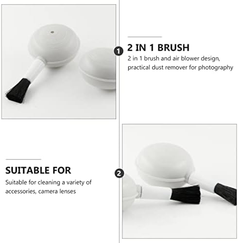 8 Piece 2 in 1 Camera Lens Brush Blower Cleaning Kit ABS White - Image 2