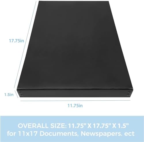 Lineco Museum Archival Storage Box, Drop Front, 11.75x17.75x1.5 in, Black - Image 3