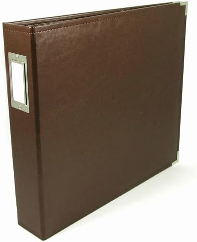 We R Memory Keepers 12x12 Photo Album - Faux Leather with 5 Page Protectors and Spine Label - Snag-Free D-Ring Scrapbooking Memory Album, Acid-Free, Dark Chocolate by WeRMemoryKeepers