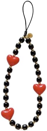 Drawwind Phone Charm Strap Cute Wrist Straps Cell Phone Charm String Y2K Aesthetic Lanyard Wristlet Chain for Case Camera AirPods Bags Keychains (Red Hearts) by Drawwind