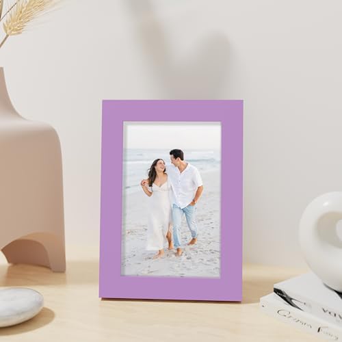 Vittanly 4x6 Picture Frame Made of Solid Wood for Wall or Tabletop, Purple - Image 4