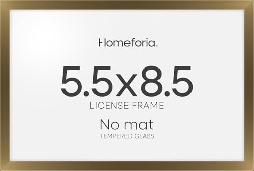 Homeforia 5.5x8.5 Bronze Business License Frame, High-End Metal, Glass by Homeforia