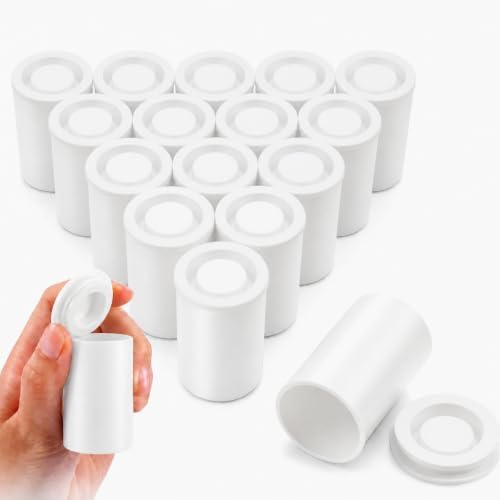 JOVITEC White 20 Pack Film Canisters with Caps, 35 mm Empty Camera Reel Storage Containers Case with Lids, Films Developing Processing Tube for Storing Films, Small Accessories by Jovitec