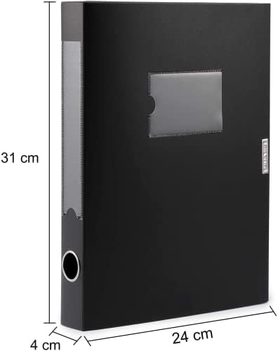 HUA JIE 8 Pack A4 Storage File Boxes Plastic Archives Cases with Lid,Black - Image 2