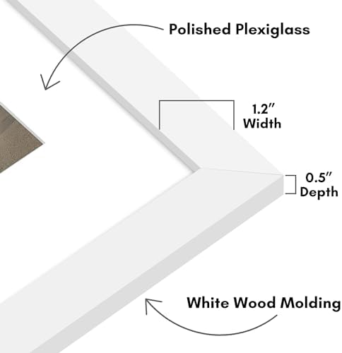 Americanflat 16x20 Poster Frame - Matted to 11x14 - Engineered Wood - White - Image 3
