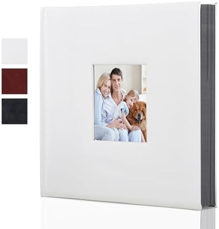 Leather Scrapbook Album DIY Set Scrap Book Album Hardcover Pictures Book 10.5"x10.5",DIY,Handmade for Anniversary,Family Memories,Couples,Friend&Baby,Accommodates 3x5 to 8x10 Photos (Leather-white) by Unknown