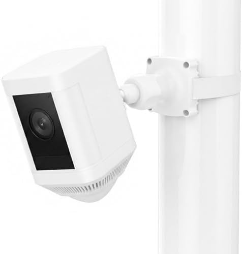 Adjustable Wall Mount Compatible with Ring Spotlight Cam Pro/Plus (Battery), Ring Stick Up Cam (Battery), Outdoor Security Camera Mount with Strap for Wall, Pole or Tree Installation, White by ALERTCAM