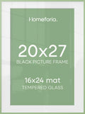 Homeforia 20x27 Green Picture Frame, High-End Metal, 16x24 Mat, Glass by Homeforia