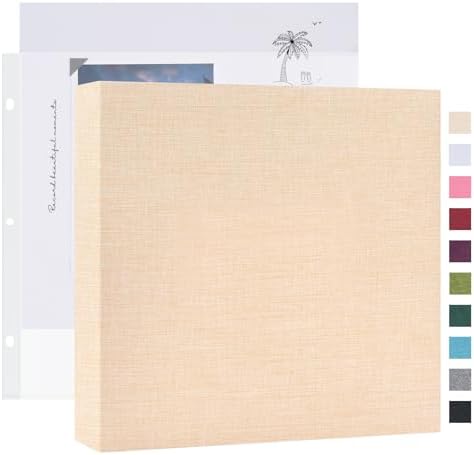 Mublalbum 8x8 Inch 3 Ring DIY Scrapbook Photo Album 40 Pages, Beige by Mublalbum