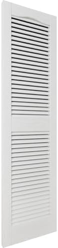 Ekena Millwork Lifetime Vinyl LL1S12X03600WH Standard Cathedral Top Center Mullion, Open Louver Vinyl Shutters, w/Installation Shutter-Lok's & Matching Screws (Per Pair), 12"W x 36"H, White - Image 3
