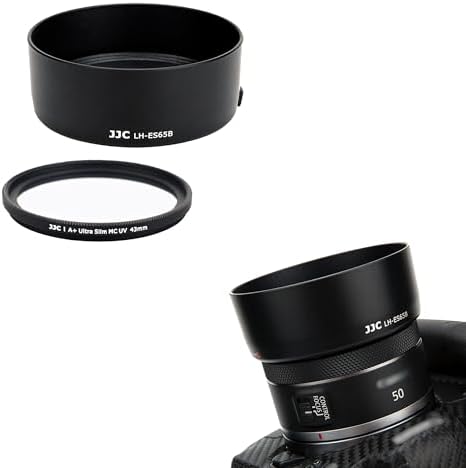 RF 50mm Lens Hood & UV Filter for Canon RF 50mm f/1.8 STM Lens, Reversible by JJC