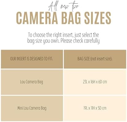 Divitize Premium Purse Organizer compatible with Lou Mini Camera Bag Organizer — Gold Zipper Perfect Fit, Durable Quality Felt, Full Coverage No Bulk, +24 Shades (For Camera Bag, Tea) - Image 2
