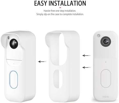 Silicone Skin Case for Blink Video Doorbell (2nd Gen) - Weatherproof Silicone Protective Cover with Brim for All-New Blink Doorbell Camera 2025 Full Protection (White) - Image 6