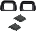 JJC 2-Pack FDA-EP10 Soft Viewfinder Eyecup Eyepiece Eye Cup & 2 Pack FA-SHC1M Hot Shoe Cover Cap for Sony A6300 A6100 A6000 Cameras by JJC
