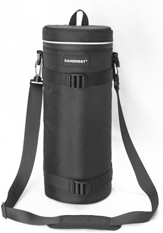 Camera Lens Case Bag for Photographyers, Zipper Waterproof Lens Protective Pouch Interior Size 6.29" x 15.35"(Nylon, Black) - Image 4