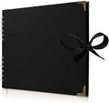 Scrapbook Album, 50 Pages, 11 x 8.5 Inch, Black Photo Album, Scrap Book by Bstorify