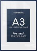 Homeforia A3 Blue Picture Frame, High-End Metal, A4 Mat, Glass by Homeforia