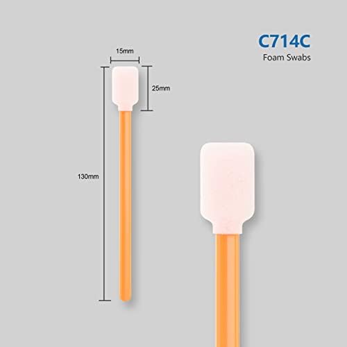 AAwipes Foam Cleaning Swab Sticks (200 pcs Large Rectangular Foam Tips, 5.25", Orange) Cleanroom Cleaning Swab Sponge Stick for Inkjet Printer, Optical Instruments - Image 2