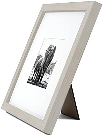 Americanflat 8x8 Picture Frame with Shatter-Resistant Glass - Use as 4x4 Frame with Mat or Display 8x8 Photo Without Mat - Signature Collection - Square Frames for Tabletop and Wall - Light Wood - Image 7
