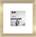 Americanflat 8x8 Picture Frame - Matted to 4x4 - Engineered Wood - Gold by Americanflat