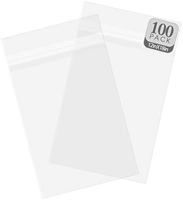 Golden State Art 12x18 Inch Crystal Sealed Clear Plastic Sleeves,100 Pack by GoldenStateArt
