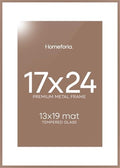 Homeforia 17x24 Mocha Picture Frame, High-End Metal, 13x19 Mat, Glass by Homeforia