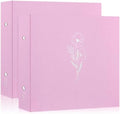 Lanpn Scrapbook Photo Album 12x12 2 Packs, Linen Cover Archival Acid Free Top Load 3 Ring Binder Folder Photo Book 12 x 12 with 30 Plastic Sleeves 60 Pages Pink by Lanpn