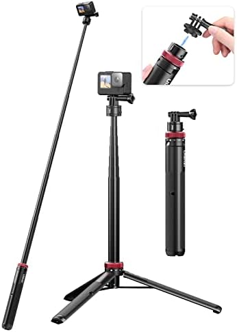 57in Extendable Selfie Tripod for Action Cameras - ULANZI Go Quick II Long Action Camera Stick Tripod Quick Release Adapter Vlog Handle Grip for GoPro Hero Series by Ulanzi