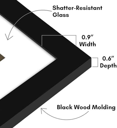 Americanflat 9x9 Picture Frame - Matted to 6x6 - Engineered Wood - Black - Image 3