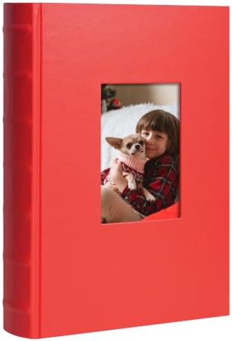 Vienrose Photo Album 4x6 300 Photos PU Leather Cover Red by Vienrose