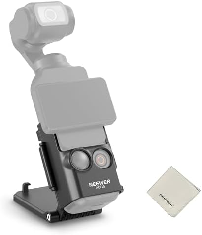 NEEWER Basics Magnetic Mount Stand Compatible with DJI Osmo Pocket 3 & Creator Combo, Multifunctional Accessories Expansion Adapter Bracket, 180° Tilt Plastic Camera Holder with Cleaning Cloth, AC015 by Neewer
