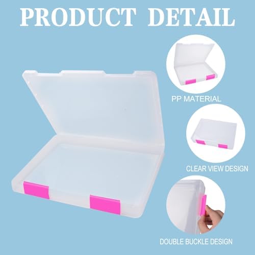 12 Pcs Clear Paper Storage Box, Pink, 12.4 x 9.84 x 1.18 Inches - Image 3