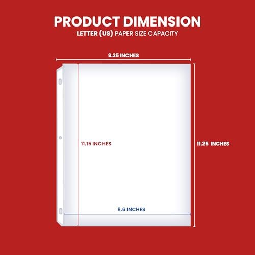 Office Werks Archival-Quality Document Protectors | Reinforced Clear Sheet Sleeves | Acid-Free 150 Pack | Heavy-Duty 3-Ring Binder Compatible | Transparent Letter-Size Page Covers - Image 4