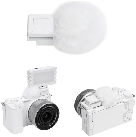 JJC Cold Shoe Wind Muff for Sony ZV-E10 II ZVE10 ZV-1F ZV-1 II ZV-E1, White by JJC