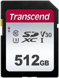 Transcend 512GB SDC300S SD UHS-I SDXC Memory Card, 100MB/s, U3, V30, C10 by Transcend