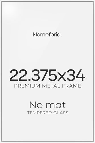 Homeforia 22.375x34 White Puzzle Poster Frame, High-End Metal, Glass by Homeforia
