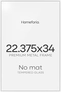 Homeforia 22.375x34 White Puzzle Poster Frame, High-End Metal, Glass by Homeforia