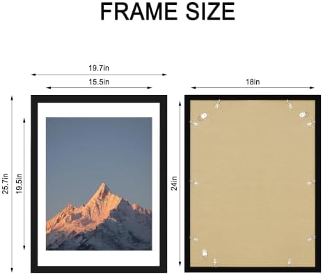 18x24 Wood Picture Frame Set of 4, Wall Mount for Home Decor, Black - Image 4