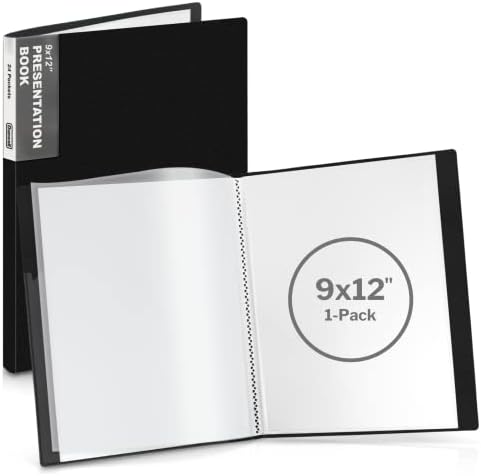 Dunwell 9x12 Presentation Binder, 24 Pockets, Displays 48 Pages, Aqua by Dunwell