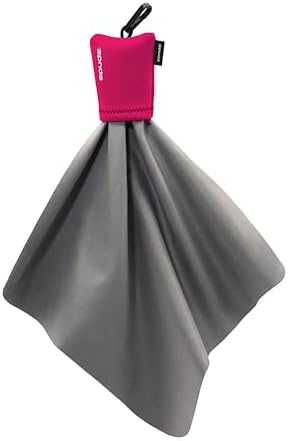 SPUDZ Classic Microfiber Lens Cleaner – Clip-On Pouch, Washable – for Binoculars, Scopes, Glasses, Screens | Classic | Pink, 10 x 10 Inch by SPUDZ