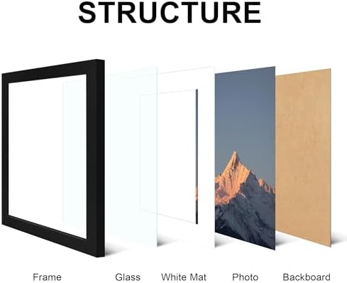 11x14 Picture Frame Set of 4 with Real Glass, Wall Mount - Image 3