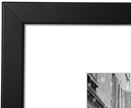 Americanflat 11x13 Picture Frame with Shatter-Resistant Glass - Use as 8x10 Frame with Mat or Display 11x13 Photo Without Mat - Signature Collection - Picture Frames for Wall Display - Black - Image 3