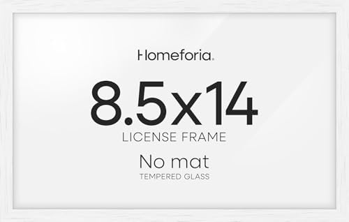 Homeforia 8.5x14 Black Oak Marriage License Frame, High-End Wood, Glass by Homeforia
