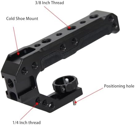 Camera Cage Top Handle Lightweight Aluminum Handle Video Stabilization System for DSLR Cameras with Cold Shoe Mount - Image 5