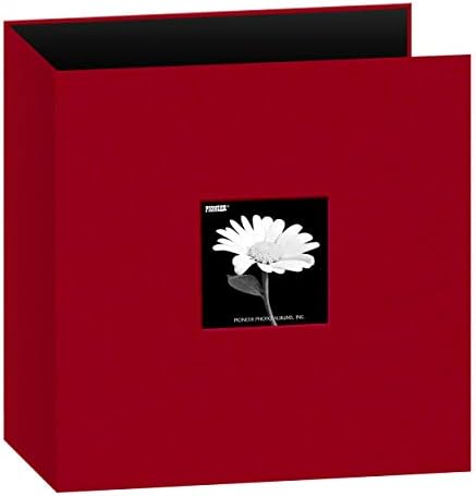 8.5x11 Fabric Frame 3-Ring Binder Scrapbook, Apple Red by PioneerPhotoAlbums