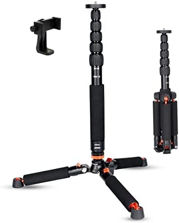 Koolehaoda 69" Camera Monopod with Removable Tripod Base, 6 Sections-Black by Koolehaoda