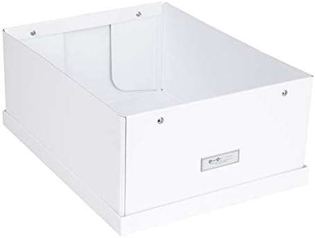 Bigso Box of Sweden Katrin Collapsible Storage Box with Labelframe for Easy Identification - Simple Assembly without Tools - Decorative Storage Boxes with Lids - 13.5in x 17.6in x 7.2in - White - Image 3