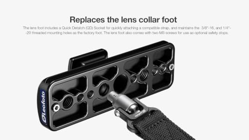 Leofoto CF-08 Replacement Foot for Canon RF 800mm F11 is STM Len, Arca-Swiss Dovetail with QD Socket, 1/4" & 3/8" Threads - Image 4